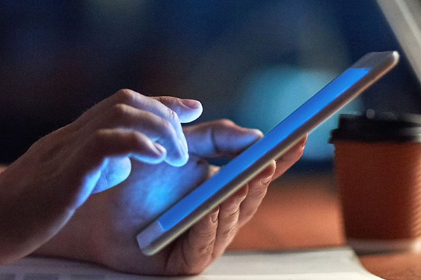 man using a tablet