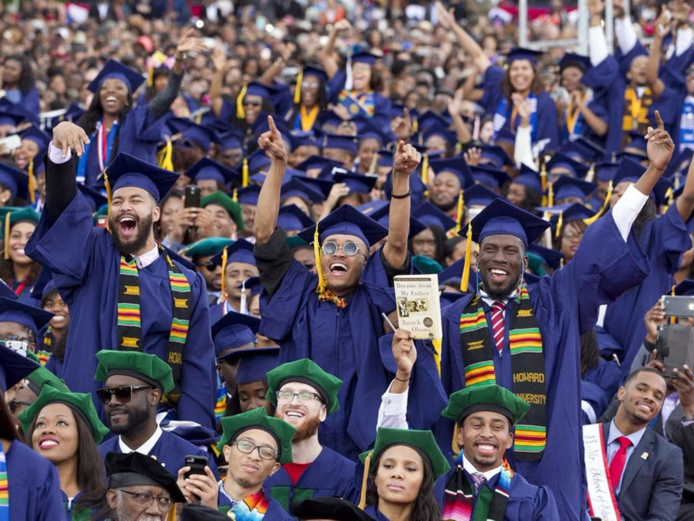 Crowd of students at a convocation ceremony