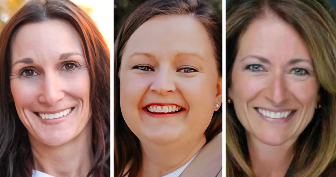 Three headshot photos showing Christyn Mueller, Rebecca Robbennolt and Tracey McCoy.