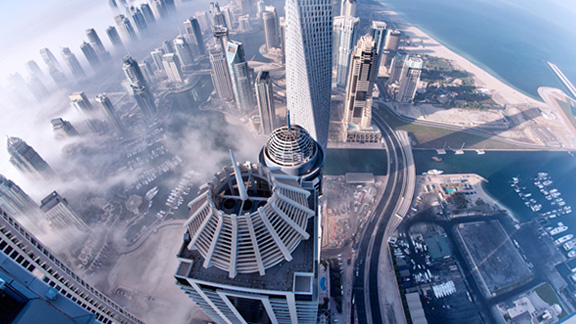 Aerial view of a modern city