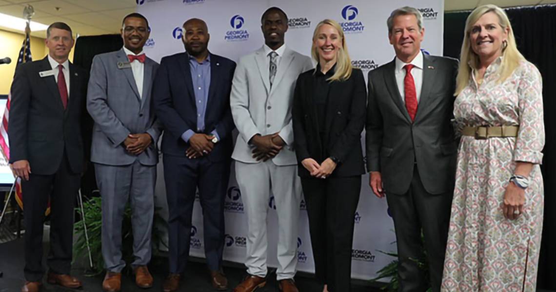 Various leaders from the American government and Johnson Controls celebrating Johnson Controls' investment in skilled trades at Georgia Piedmont Tech