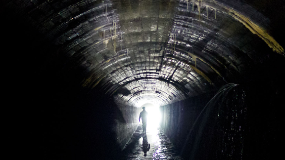 Inside of a man-hole