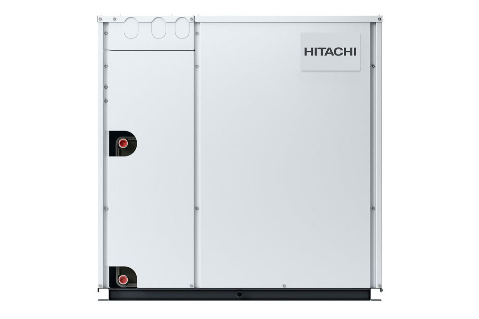 The Hitachi Water Source Variable Refrigerant Flow (VRF) system on a white background