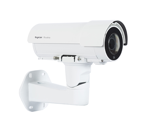 An Illustra Pro Gen3 Bullet camera by Tyco on a white background