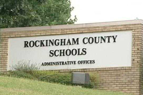 Wall outside Rockingham County Schools Administrative Offices